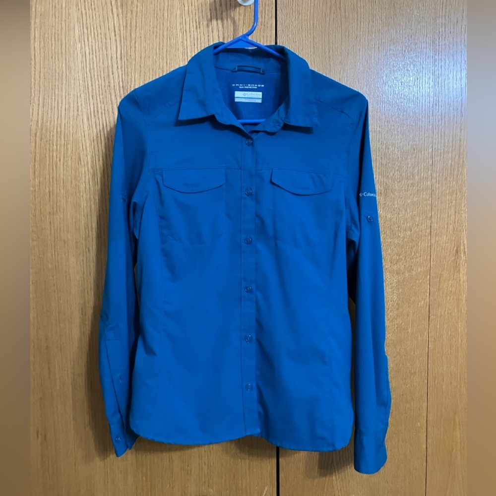 Columbia Silver Ridge Lite Omni-Shade Women’s Teal Blue Shirt Size Medium